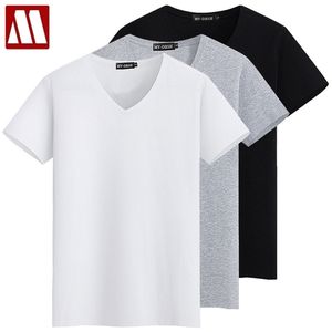 Big Discount 3pieces / Lot plus Taille Basic Tops T-shirts T-shirts en coton Coton Short Brand Mâle Tshirt Solide Vêtements Simple Man 210716
