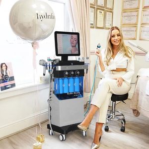 Grote korting hydro multifunctionele schoonheidsuitrusting spa gezicht schoonheid hydrafacial aqua peeling vacuüm gezicht poriën reiniging huid verjonging water zuurstofstraal