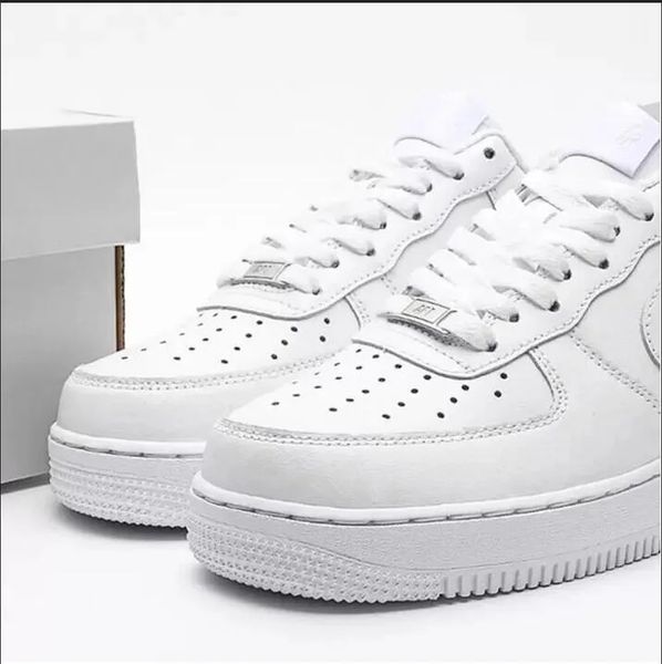 Grande Offre AF 1 – chaussures de course blanches pour hommes et femmes, baskets de sport, de skateboard, d'extérieur, coupe basse, prix de gros, bon cuir, taille 4-11