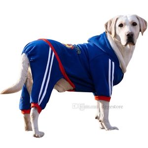 Big Dog Apparel Hiver Chien Vêtements 4 Jambes Combinaison pour Grands Chiens Chaud Doux Cosy Doggy Manteaux Pet Cosplay Costumes Party Dressing Sweat À Capuche A446