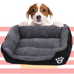 Big Dog Bed Pets House Dormir doux chaud confortable chenil tapis nid en peluche lavable pour petit moyen grand S-3XL fournitures de coussin de chat 210915