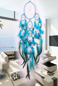 Grote Dreamcatchers Wind Chime Net Hoops met 5 ringen droomvanger voor autolandenhangende klachten ornamenten decoratie Craft 1650276