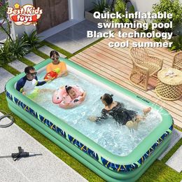 Gran piscina eléctrica para niños Toyes inflables automáticos Summer enmarcado enmarcado engrosado en espesor de la gran piscina familiar al aire libre Juguete 240328