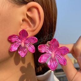 Grote overdreven Rose Flower Vintage oorbellen voor vrouwen Retro Bohemian persoonlijkheid metalen oorbellen Pendientes mode-sieraden