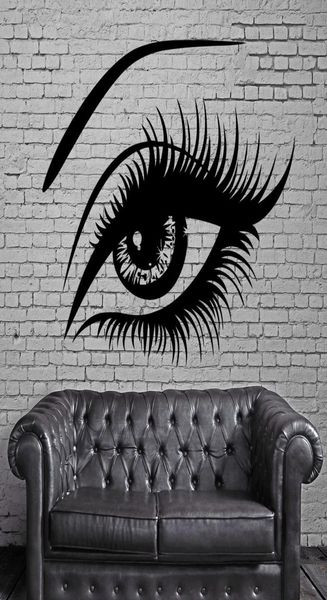 Gros cils pour les yeux autocollants muraux vines sexy belles femelles de décoration murale pour les yeux muraux mural mural conception art autocollant 3383900