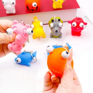 Big Eye Pop Out Animales Llavero Fidget Toys Squeeze Stress Relief Sensory Hand Toy Oficina Escritorio Pops Juguetes a granel