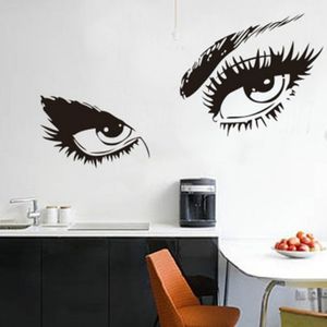 Grote ogen sticker lange wimpers ontwerp muur decor sticker