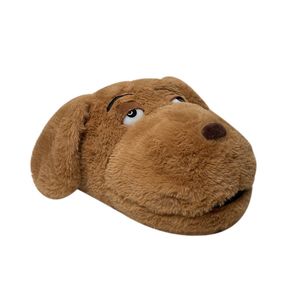 Grote ogen konijnenkonijn en dogpuppy pluche slippers