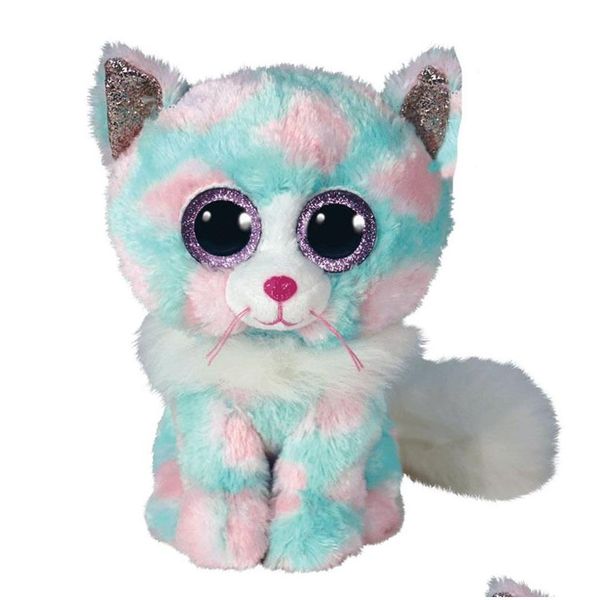 Jouet en peluche à grands yeux, Animal renard, cerf, chien, chat, lapin, singe, poupée, cadeau, vente en gros, livraison directe, Dhcd4