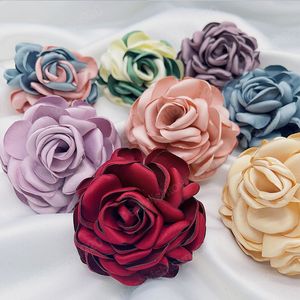 Grand tissu fleur broche broches tissu Art épinglettes châle chemise Corsage mode bijoux pour femmes accessoires cadeau