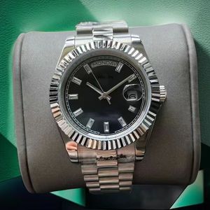 Groot gezicht herenhorloge bezel horloge Auto Date heren automatisch mechanisch pilotenhorloge met doos luxe zakelijke designerhorloges voor heren Polshorloges met diamant