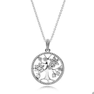 Big Family Tree ketting voor Pandora 925 Sterling Silver Fashion Party kettingen voor vrouwen Vriendin Geschenkketting Ketters Designer sieraden met originele doos