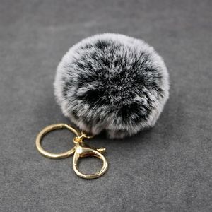 Grote kunstleer 8 cm bont pompom sleutelhanger haarbol tas pom pom bal sleutelhanger hanger poret clef voor vrouwen Lovely Fluffy288t