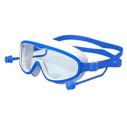 Lunettes de natation pour enfants à grand cadre, Anti-buée, vue large, équipement de natation pour garçons et filles, lunettes pour enfants, lunettes PC haute définition pour accessoires de piscine