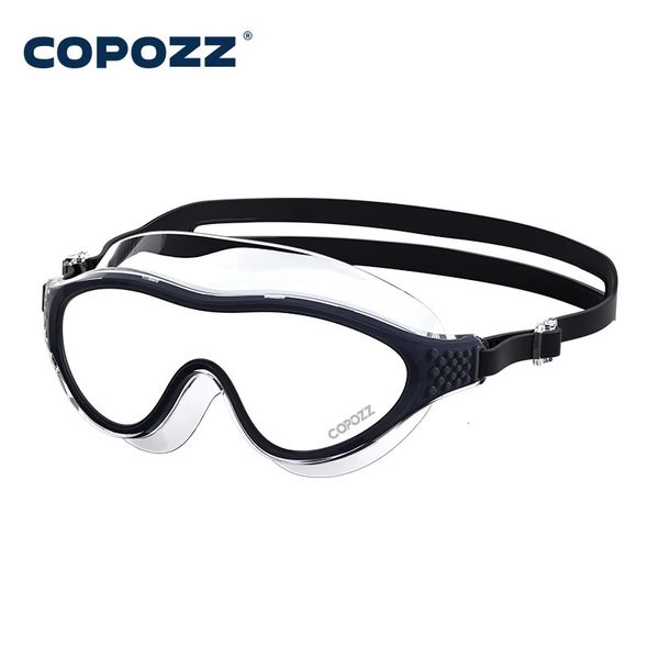 Grand cadre professionnel natation étanche qualité alimentaire Silicone lunettes lunettes de natation antibuée UV adulte hommes femmes lunettes de plongée 240123