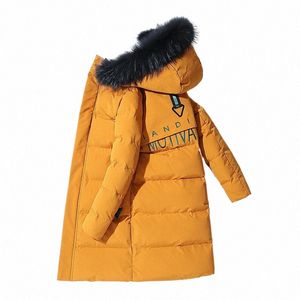 Grand col de fourrure hiver hommes à capuche Lg Parkas décontracté chaud épais manteau imperméable mâle Cott multi-poches vestes vêtements d'extérieur taille 4XL O9GE #