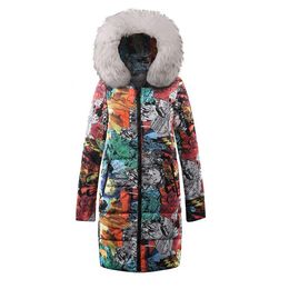 Grande fourrure vestes d'hiver épaissie parka femmes couture mince longue automne vers le bas manteau coton dames vers le bas parkas doudoune femmes