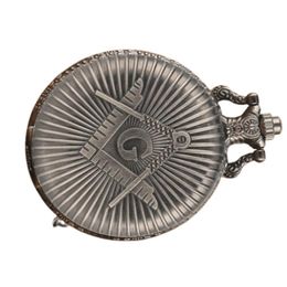 Big G maçonnerie motif maçonnique montre de poche Antique vigne argent gris Quartz horloge pendentif collier chaîne cadeaux 5817612