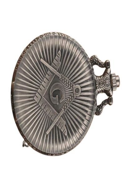 Big G Masonry Masony Pattern Pocket Watch Vine Antique Silver Grey Quartz Reloj Collar Collar Regalos 9556707