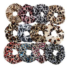 Grote meisjes luipaard kleur vevet elastische ring haar stropdassen accessoires paardenstaart houder haarbanden rubber band scrunchies haar touw 12 kleur M649