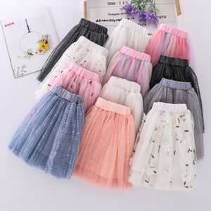 Faldas tutú para niñas grandes Lentejuelas a cuadros Tul Pettiskirt Bordado Danza Ballet Etapa Faldas Malla Gasa Fiesta Mini falda Ropa de baile Disfraz Vestir Faldas de lujo BC730