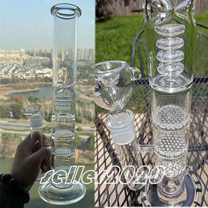 BIG Glass Bong Hookahs Heady Dab Rigs Percolator Pipes à eau Pipe en verre avec bol de 18 mm 15,7 pouces de hauteur