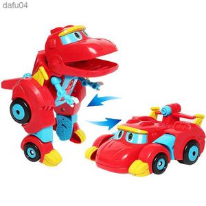 Big Gogo Dino ABS Déformation Voiture / Avion Avec Figurines Sonores REX / PING / TOMO Transformation Dinosaure jouets pour Enfants L230522