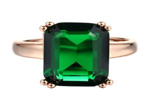 Big Green Crystal Finger Rings For Women Fashion Jewelry Wedding and Engagement Vintage Accessories Rose Gold Cepated R7004469862