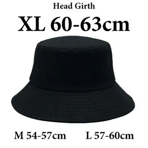 Big Head Man grote emmer hoeden jongen 6063cm plus zomer visser cap dames 5457 cm puur katoen panama upf50 zonneba hoed 240403
