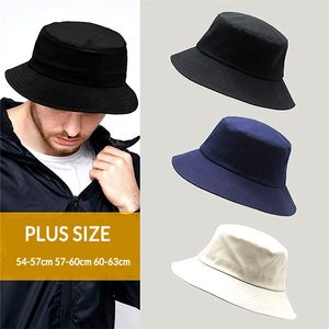 Grosse tête hommes grand chapeau de soleil femmes pêcheur Bob pur coton Panama casquette grande taille seau chapeaux 5457 cm 5760 cm 6063 cm 220617