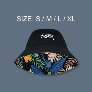 Big Head XL maat Letter Emmer hoed voor mannen dubbelzijdige vrouwen bloemenvisser hoed zomer Casual Street Sun Hat Kids Bob Panama 240425