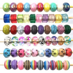 Big Hole Round Rhinestone Resin kralen losse spacer Bead voor doe -het -zelf sieraden maken armband ketting 10 stks/set