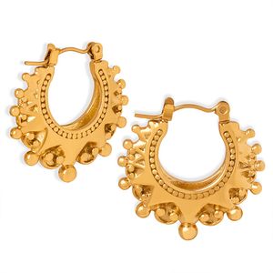 Grandes boucles d'oreilles créoles C ring nouvelle cour rétro classique mode boucles d'oreilles en acier titane personnalité transfrontalière exagérée femme en gros