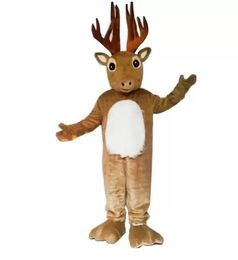 Big Horn Herten Mascotte Top Kwaliteit Kostuum Cartoon Elk thema karakter Carnaval Volwassen Grootte Fursuit Kerst Verjaardagsfeestje Jurk