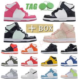 Big Kid Chaussures Panda High Kids avec boîte OG enfants garçons filles école primaire formateurs Syracuse enfant en bas âge jeunesse enfant en bas âge jeunesse Designer baskets jogging marche