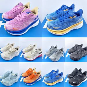 Grote kinderen schoenen Clifton 9 peuter sneakers trainers Hokas One One Girls Boys Running Shoe Designer Youth Runner Ademende zwarte witte roze schoen