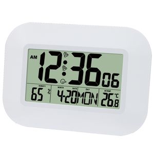 Termómetro de temperatura de pared digital LCD grande Reloj despertador controlado por radio RCC Calendario de escritorio de mesa para el hogar Escuela Oficina 211110
