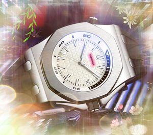 Big Line Skeleton Dial Automatic Date Watch 42 mm en acier inoxydable de qualité supérieure avec bande de caoutchouc Horloge Multi Color Quarz Chronograph Movement Montre-bracelet complète