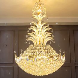 Big luxueuze K9 Crystal Chandeliers Lights Farmture leidde de Amerikaanse moderne kroonluchter European Art Deco Droplight Home Loft Hotel Indoor Lighting Diameter120cm