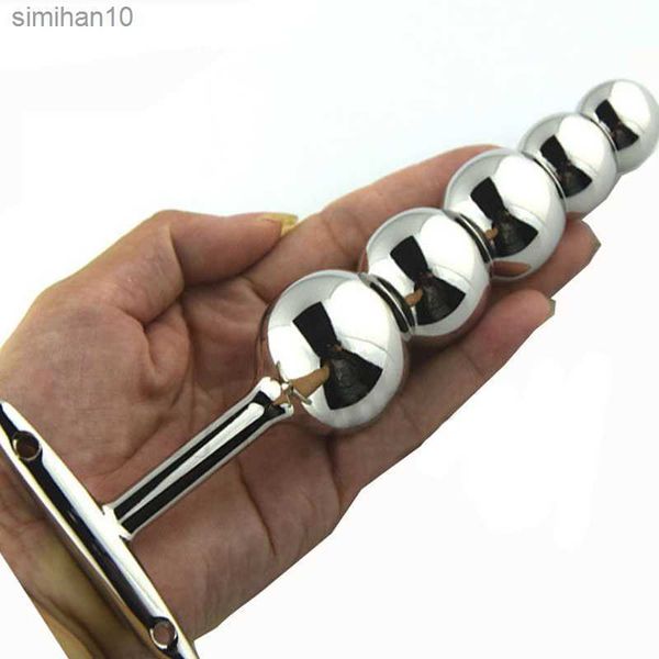 Big Metal Anal Plug Butt Beads Hook Five Balls SM Juguetes sexuales para mujeres / Hombres Masaje de próstata Gay Dildo Anus Dilator Slave BDSM L230518