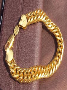 Grote Miami Cubaanse schakelarmband dik 25mil GF massief gouden ketting luxe zwaar2306795