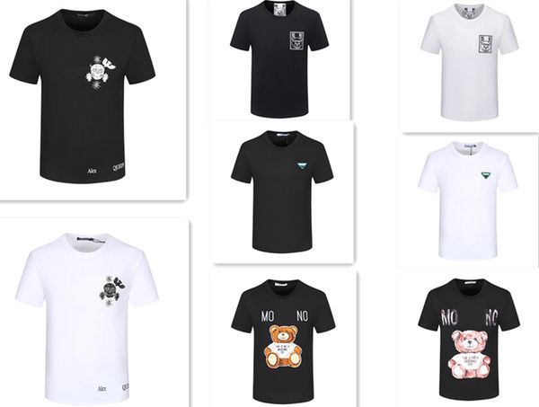 Grand nom designer été nouveau T-shirt à manches courtes hommes simple col rond tendance décontracté mode haut de taille slim M-3XL