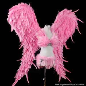 Grandes ailes d'ange ROSE mignonnes, accessoires créatifs de grande taille pour le tournage de magazine Po studio, ailes de fée pour mariage, déco340E