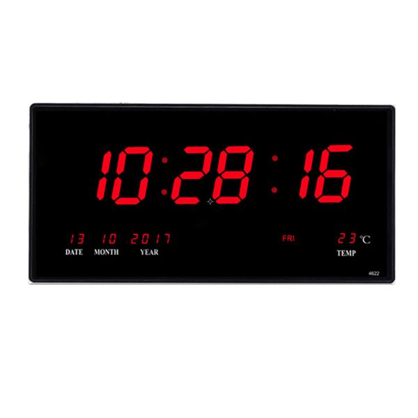 Número grande Relojes de pared electrónicos Reloj de pared LED digital Diseño moderno Mesa de escritorio Reloj de cocina Decoración para el hogar 2pcs DHL HH21-808 gratis