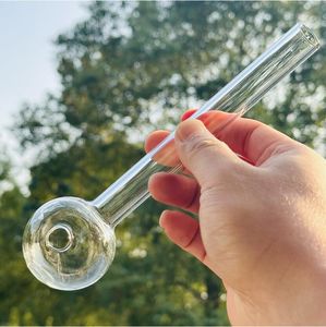 Quemador de aceite grande, pipa de agua, tubo de tabaco de vidrio Pyrex grande, pipas para fumar, 20cm, transparente