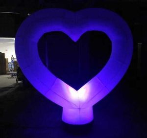 Big Outdoor 4m Romantic LED Lighting Corazón inflable para el día de San Valentín Decoración de la boda