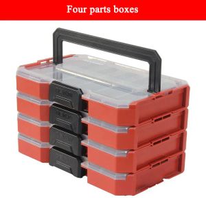 Big Parts Box Tool Organizer Cajas de apilamiento de la maleta Accesorios de taladro Tornillo Tornillo de herramientas potables Organización de plástico Tornillos Brocante