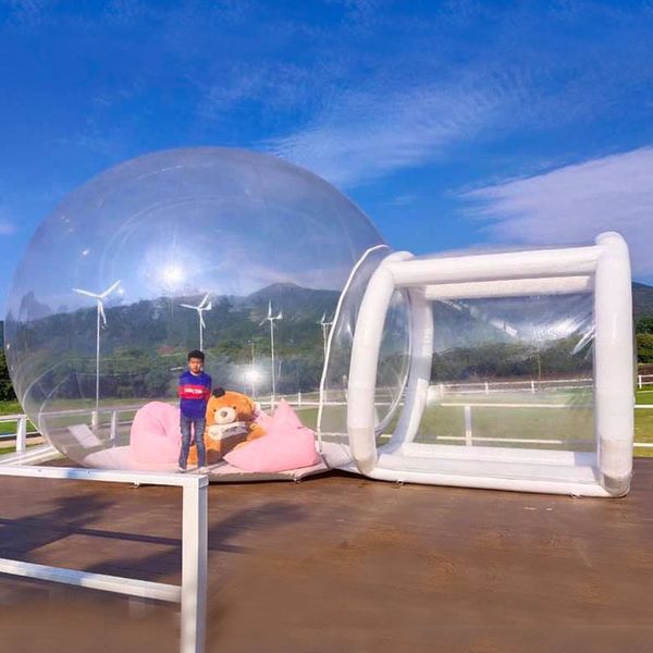 Carpa grande para fiestas carpas circulares plegables Casa de burbujas inflable en la superficie del agua de plástico con globos elásticos agradables regalos para el día de los niños carpa suave ba03 F23