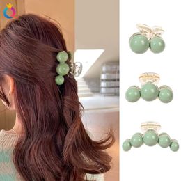 Big Pearl Cherry Hair Claw Ribbon Hairspin Flower Haar Klauwen Retro Hair Clips Accessoires voor vrouwen glinsteren paardenstaarthoofddeksels 1923