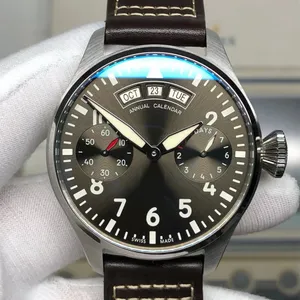 Big Pilot's IW502702 AAAAA 5A Kwaliteit 1: 1 SuperClone YL Factory 46.2mm Horloges Heren Automatische mechanische eeuwige kalenderbeweging Kijk Sapphire Glass YLF